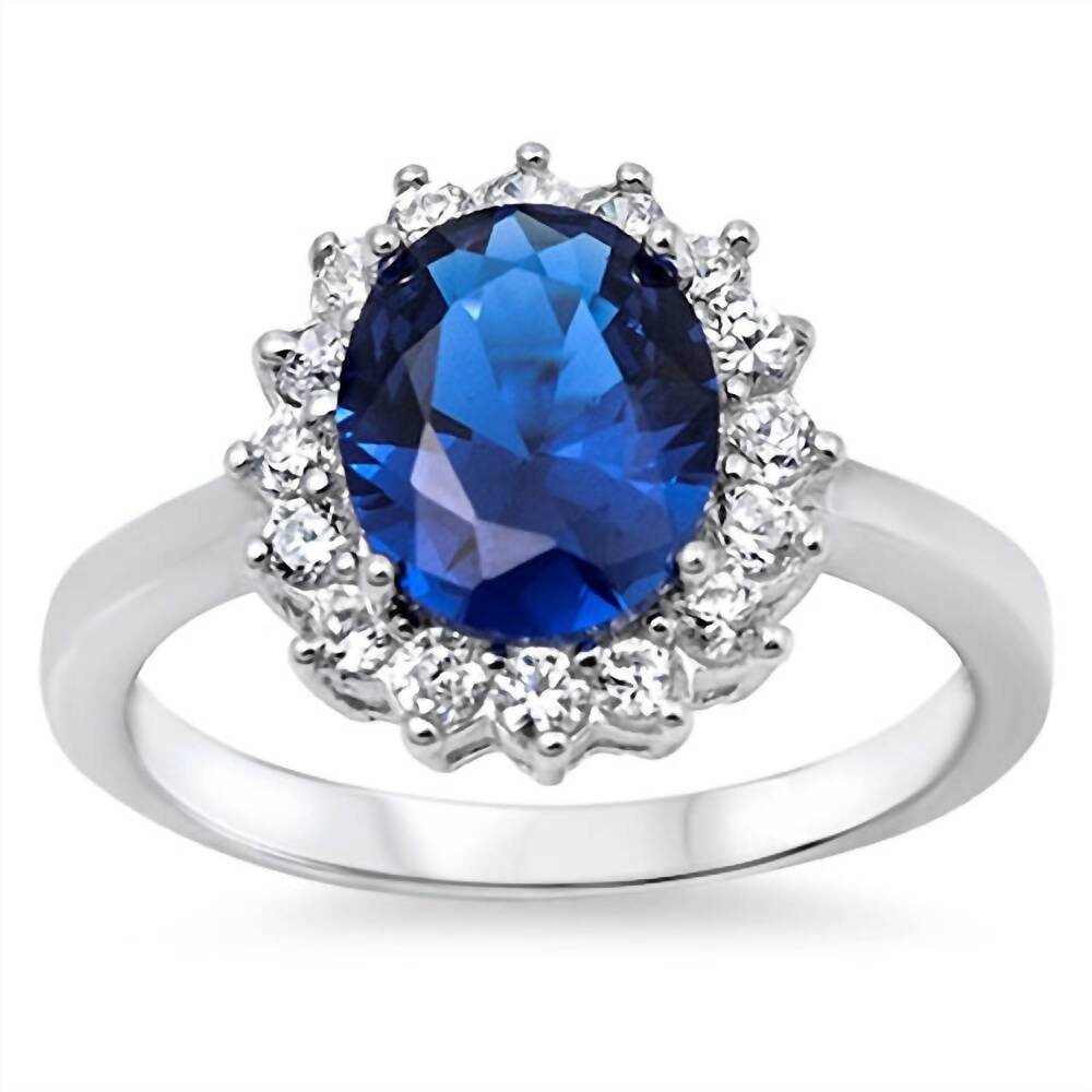 NEW STARLETTE women's diana statement ring in blue and silver